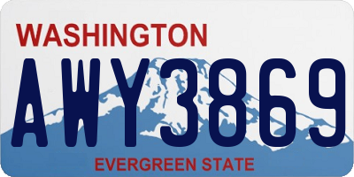 WA license plate AWY3869