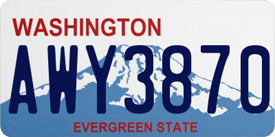 WA license plate AWY3870