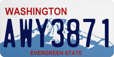 WA license plate AWY3871