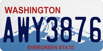 WA license plate AWY3876