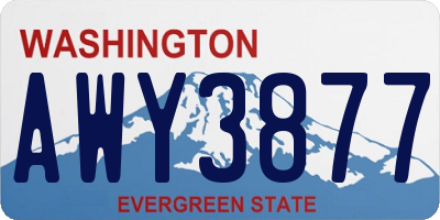 WA license plate AWY3877