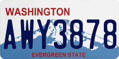 WA license plate AWY3878