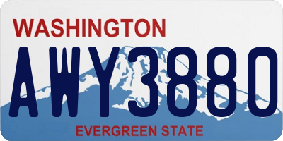 WA license plate AWY3880