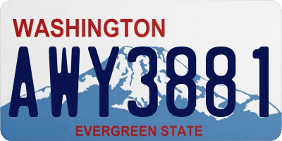 WA license plate AWY3881