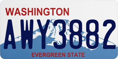 WA license plate AWY3882