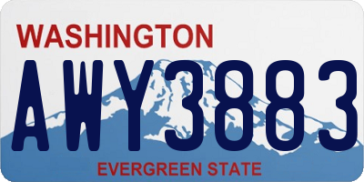 WA license plate AWY3883