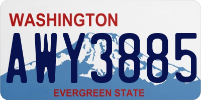 WA license plate AWY3885