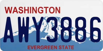 WA license plate AWY3886