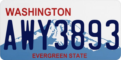 WA license plate AWY3893