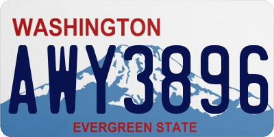 WA license plate AWY3896