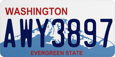 WA license plate AWY3897