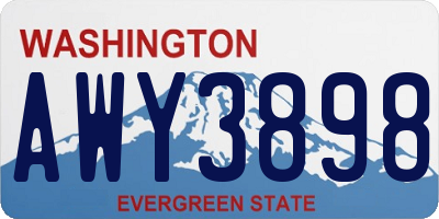 WA license plate AWY3898