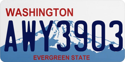 WA license plate AWY3903