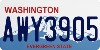 WA license plate AWY3905