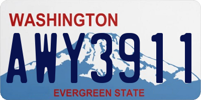 WA license plate AWY3911