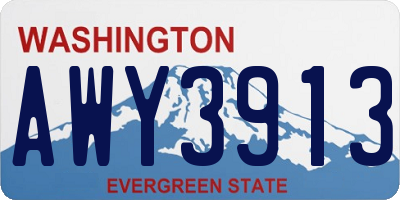 WA license plate AWY3913