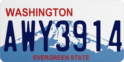 WA license plate AWY3914