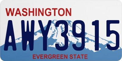 WA license plate AWY3915