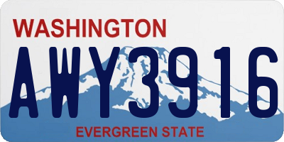 WA license plate AWY3916