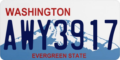 WA license plate AWY3917