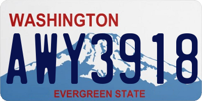 WA license plate AWY3918