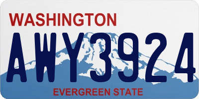 WA license plate AWY3924