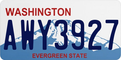 WA license plate AWY3927
