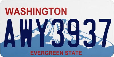 WA license plate AWY3937