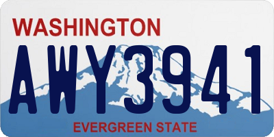 WA license plate AWY3941