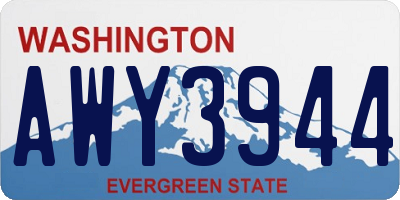 WA license plate AWY3944