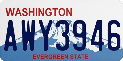 WA license plate AWY3946