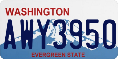 WA license plate AWY3950