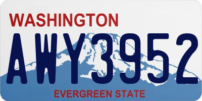 WA license plate AWY3952