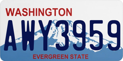 WA license plate AWY3959