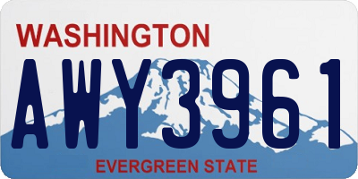 WA license plate AWY3961