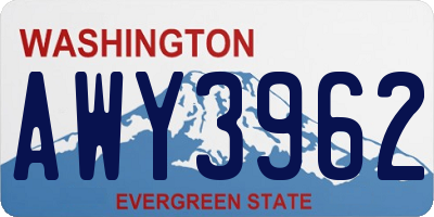 WA license plate AWY3962