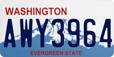 WA license plate AWY3964