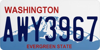 WA license plate AWY3967