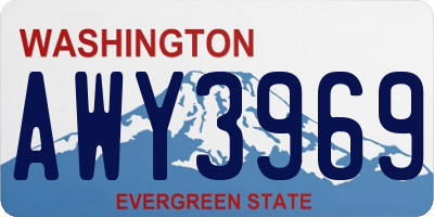 WA license plate AWY3969