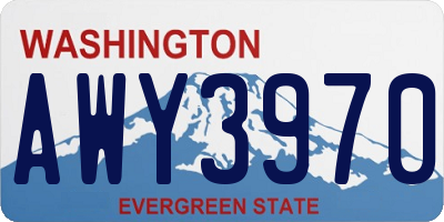 WA license plate AWY3970