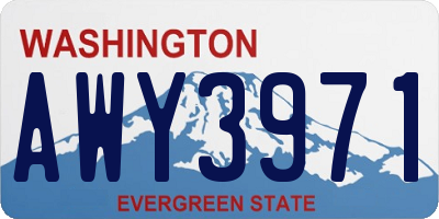 WA license plate AWY3971