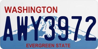 WA license plate AWY3972