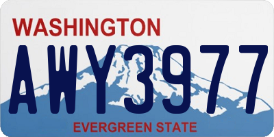 WA license plate AWY3977