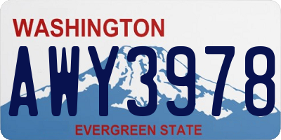 WA license plate AWY3978
