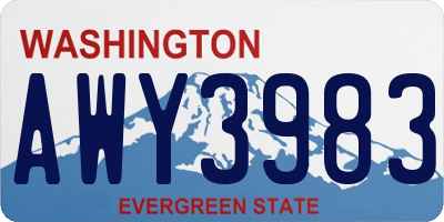 WA license plate AWY3983