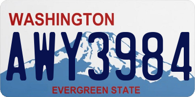 WA license plate AWY3984