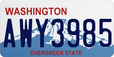 WA license plate AWY3985