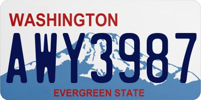 WA license plate AWY3987