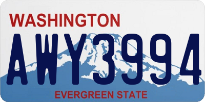 WA license plate AWY3994