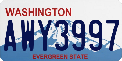 WA license plate AWY3997